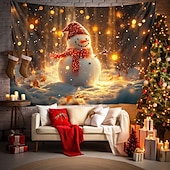 cheap Christmas Tapestry Hanging-Christmas Decorations Snowman Gifts Hanging Tapestry Xmas Wall Art Large Tapestry Mural Decor Photograph Backdrop Blanket Curtain Home Bedroom Living Room Decoration