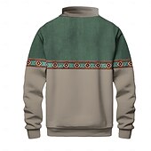 abordables Sweats 3D homme-Homme Ethnique Sweats à Capuche Sweat shirt manche longue Sweat-shirt Col Mode Ethnique Décontractées Print Vacances Patchwork Hiver Printemps &amp; Automne