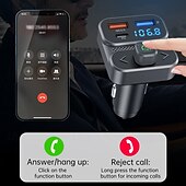 abordables Kits Bluetooth/mains libres pour voiture-nouveau chargeur de voiture à charge rapide pd 30w qc18w transmetteur fm à reconnexion automatique avec affichage u-disk kit voiture windows bc95