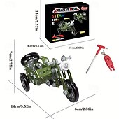 cheap Building Toys-139PCS Metal DIY Tricycle Model Building Kit for Kids  STEM Educational Toy Creative Assembly Motorcycle Blocks for Boys Ages 8-12 Years  Engineering Puzzle Set for Children Ideal Gift