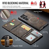halpa Samsung-kotelot-puhelin Etui Käyttötarkoitus S24 Ultra S24 Plus S24 S23 Ultra S25 Ultra Takakuori Tuella Magneetti Tukee langatonta latausta Retro TPU PU-nahka