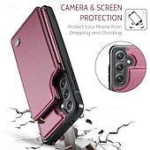 abordables Coques Samsung-téléphone Coque Pour S24 S24 Ultra Plus S24 FE S23 S22 S21 S20 Ultra Plus FE A55 A35 A25 A15 5G A54 A34 A14 A53 A33 A23 A13 S25 Ultra Coque Arriere Avec Support Fente pour carte Antichoc Rétro TPU PC