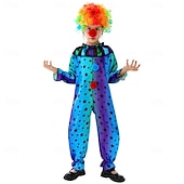 levne Děsiví klauni-cirkus Žolík Klaun Karnevalový kostým Úbory Cosplay Paruky Kostým Dětské Chlapecké Dívčí cosplay Výkon Párty předvečer Všech svatých Karneval Mardi Gras Jednoduchý karnevalový kostým