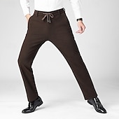 baratos Magro-Homens Social Calças de Veludo Calças chinês Bolsos Com Cordão Cintura elástica Côr Sólida Conforto Formal Festa Trabalho Moda Estilo Clássico Preto Azul Marinha Micro-Elástica