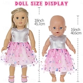 cheap Reborn Dolls-2 pcs American Doll Clothes Gift for 18 inch Doll Clothes and Accessories Including Coat and Dress(WITHOUT DOLL) Christmas Gift