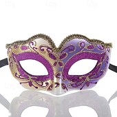 levne Maska-Fantom opery Arlecchino Arlecchina Karnevalová maska Benátská maska Columbina Dospělé Dámské Poloviční obličej Párty Plesová maškaráda Karneval v Benátkách předvečer Všech svatých Karneval Mardi Gras