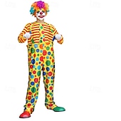 olcso Halloween-Dzsókerkártya Bohóc Halloween Felszerelések Jelmez cirkusz Farsangi jelmez Szerepjáték Felnőttek Férfi Női Mindszentek napja Farsang Mardi Gras Teljesítmény Parti Egyszerű Halloween jelmezek Kiöltözik
