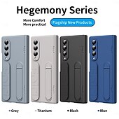 お買い得  サムスン用ケース-電話 ケース 用途 Zフォールド7 Zフォールド6 Z Fold 5 Z Fold 4 Z Fold 3 バックカバー スタンド付き 耐衝撃 レトロ風 PC シリコーン