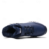baratos Inverno e botas de neve-botas masculinas para caminhadas ao ar livre no inverno - tênis quentes forrados com pele, à prova d&#039;água, com sola antiderrapante e tira de velcro