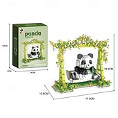 olcso Építőjátékok-aranyos panda mini építőkockák készletek cuki táskákhoz mikro mini építőjáték téglák felnőtteknek bulik gyerekeknek fiúk lányok 12-14