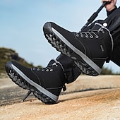 baratos Botas de caminhada-botas de inverno masculinas impermeáveis e isoladas com sola de borracha antiderrapante e forro de pele sintética para caminhadas ao ar livre