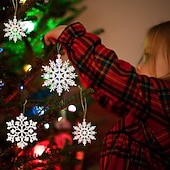 levne Ozdoby-36ks sněhových vloček-ozdoby na vánoční stromeček,ozdoby se sněhovými vločkami na stromeček,plastové třpytky bílé ozdoby se sněhovými vločkami,vánoční vnitřní zimní dekorace z říše divů