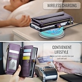 baratos Capa Samsung-telefone Capinha Para Dobra Z 6 Z Fold 5 Z Fold 4 Z Fold 3 Capa para Cartão Wallet Com Suporte Magnética Zíper Retro TPU PC