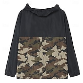 baratos jaquetas e casacos gráficos masculinos-Homens Côr Camuflagem Blusão Capa de chuva Casaco Shell Prova-de-Água Leve Casual Esportes Acampar e Caminhar Bolsos laterais Zip Frente Outono Inverno Com Capuz Manga Longa Camuflado