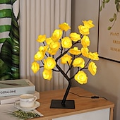 billige Dekorative lys-led rosetre lampe valentinsdag skrivebordslampe bryllup bursdagsfest hjemme soverom nattlys usb-drevet avtakbar valentinsdag dekorasjon nattlys