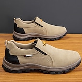 preiswerte Herrenpantoletten &amp; -slipper-Beige Herren-Outdoor-Schuhe zum Reinschlüpfen mit rutschfester, robuster Sohle und schwarzen Akzenten – bequemes Freizeitschuhwerk für den Alltag