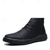 abordables Bottines-bottines décontractées en similicuir pour hommes avec design à lacets, semelle antidérapante confortable, parfaites pour un usage quotidien et des activités de plein air
