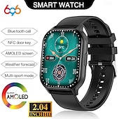 abordables Pulseras inteligentes-696 HK26 Reloj inteligente 2.04 pulgada Pulsera inteligente Bluetooth Podómetro Recordatorio de Llamadas Seguimiento del Sueño Compatible con Android iOS Mujer Llamadas con Manos Libres Recordatorio