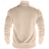 billige Basic gensere-Herre Genser Polarfleece Kvart glidelås genser Svart Militærgrønn Kakifarget Mørkegrå Lyseblå Halv glidelås عادي Sport &amp; Utendørs Daglig Ferie Polyester Gatemote Grunnleggende Fritid Høst vinter Klær