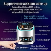 お買い得  車用Bluetoothキット/ハンズフリー-bc41 車用 mp3 プレーヤー 車載充電器、qc3.0 急速充電、カラフルなアンビエント ライト、FM トランスミッター、デュアル USB ポート