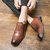 economico Formale-scarpe classiche da uomo in stile oxford marrone con dettagli brogue - eleganti calzature formali per lavoro ed eventi