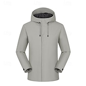cheap Fleece &amp; 3 in 1 Jackets-Men&#039;s Softshell Jacket Hiking Jacket Outdoor Windproof Water Resistant Lightweight Jacket Windbreaker Jacket Traveling Black Light Grey Grey