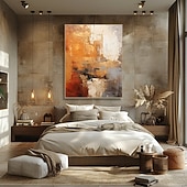 cheap Abstract Paintings-Oil painting Wabi sabi artwork hand painted Wall Art Large abstract painting Palette knife painting Colors abstract wall artmodern abstract canvas large canvas art acrylic orange oil painting