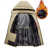 preiswerte Softshell-, Fleece- &amp; Wanderjacken-Herren Wanderjacke Winter Draussen warm Fleece-Futter Windundurchlässig Windbreaker-Jacke Reisen Schwarz Khaki Dunkelblau