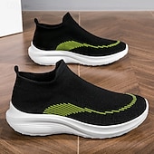 economico Sneakers da uomo-sneakers slip-on rosse leggere da uomo | tomaia in flyknit traspirante con suola comoda per attività casual e sportive