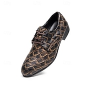economico Semi-formale-scarpe oxford da uomo in similpelle con motivo intrecciato e design allacciato - calzature formali eleganti per lavoro, matrimoni ed eventi speciali