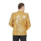 abordables Tapas-Retro Antiguo Años 80 Metálico Brillante Esmoquin Trajes Disco Lentejuelas Ajustado Disfraz Hombre Disfraz de carnaval Navidad Víspera de Todos los Santos Carnaval Desfile del orgullo Mes del Orgullo