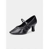economico Scarpe per balli latini-scarpe mary jane dorate da donna con tacco basso e suola in morbida pelle scamosciata – comode calzature da ballo con cinturino regolabile per eventi formali e balli da sala