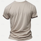 cheap Funny-Men's Graphic Cow Boy T Shirt Henley Shirt Short Sleeve Retro Vintage Casual Daily Street Summer Spring Khaki Henley Henley T-Shirt