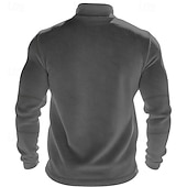 billige Basic gensere-Herre Genser Polarfleece Kvart glidelås genser Svart Militærgrønn Kakifarget Mørkegrå Lyseblå Halv glidelås عادي Sport &amp; Utendørs Daglig Ferie Polyester Gatemote Grunnleggende Fritid Høst vinter Klær
