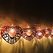 cheap Battery String Lights-1pc Valentine&#039;s Day Love String Lights 1.65M-10Leds/3M-20Leds Battery Box USB Power Supply Valentine&#039;s Day Mother&#039;s Day Christmas New Year Indoor Atmosphere Decoration Light String