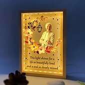 baratos Presente Memorial-Moldura de foto personalizada com iluminação usb, luz noturna de acrílico personalizada, presentes memoriais para a perda de um ente querido, decoração de lembrança