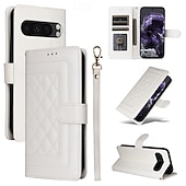 お買い得  その他のスマホケース-電話 ケース 用途 ピクセル9プロ Pixel 8 Pro Pixel 8 ピクセル9 Pixel 7 Pro フリップカバー スタンド付き リストストラップ付き カード挿入口 レトロ風 TPU PUレザー