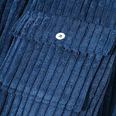 Недорогие Мужские рабочие рубашки-Муж. Рубашка Вельветовая рубашка Верхняя рубашка Полотняное плетение Повседневные на открытом воздухе Темно синий Длинный рукав Зима Весна &amp; осень Одежда Теплый