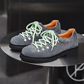 abordables Baskets-chaussures de randonnée en daim marron pour hommes - style vintage avec design à lacets roses et semelle durable pour les aventures en plein air