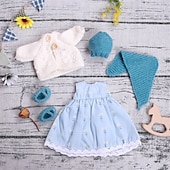 abordables Ensembles de Vêtements et Accessoires pour Poupées-ensemble de vêtements de poupée waldorf fait à la main pour poupée de 12 pouces poupée muppet faite à la main pour cadeaux de Noël