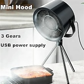 abordables Humidificadores y deshumidificadores-Campana extractora portátil ajustable de 3 velocidades Campana extractora de escritorio colgante con pantalla de filtro de 12 pulgadas Campana extractora de escritorio móvil con soporte