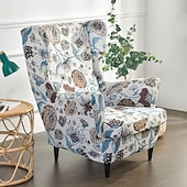 cheap Wingback Chair Cover-Stretch Printed Wingback Chair Cover Armchair Cover Durable and Elastic Slipcover with Stylish Print Design Perfect for Protecting and Refreshing Your Wingback Chair Ideal for Home Decor