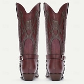 levne Cowboy &amp; Western Boots-Pánské Boty Kovbojské boty Denní PU Do půli lýtek Černá Červená Podzim Zima