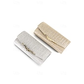economico Clutch e borsette da sera-elegante pochette da sera con glitter oro - borsa da festa da donna con tracolla a catena e accento decorativo in metallo per matrimoni ed eventi formali