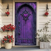 abordables Bannières de Garage et de Porte-Wedding Outdoor Decorations Door Covers Door Tapestry Door Curtain Decoration Backdrop Indoor/Outdoor Door Banner for Front Door Farmhouse Hearts