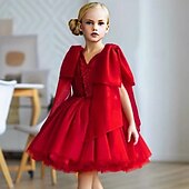 baratos Vestidos de Festa-Infantil Para Meninas Vestido de festa Côr Sólida Sem Manga Espetáculo Com Transparência Princesa Doce Com Transparência Longuette Vestido da bainha Vestido De Tule Verão Primavera Outono Crianças