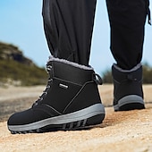 baratos Botas de caminhada-botas de inverno masculinas impermeáveis e isoladas com sola de borracha antiderrapante e forro de pele sintética para caminhadas ao ar livre