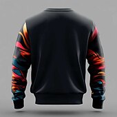 baratos Estampa animal-Homens Leão Desenhos 3D Moletom Moletom Manga Longa Moletom Gola Redonda Moda Legal 3D Impressão 3D Férias Festa Para Noite Crewneck Impressão 3D 3D Inverno Primavera &amp; Outono