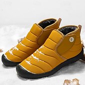 cheap Winter &amp; Snow Boots-Men&#039;s Insulated Winter Snow Boots – Waterproof Slip-On Ankle Boots with Faux Fur Lining, Anti-Slip Sole for Outdoor Hiking &amp; Cold Weather