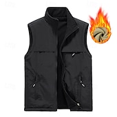 cheap Vests-Men&#039;s Hiking Vest Hiking Fleece Vest Sleeveless Vest Outdoor Thermal Warm Fleece Lining Comfortable Winter Multiple Pockets Polyester Black Army Green Khaki Hunting Fishing Climbing